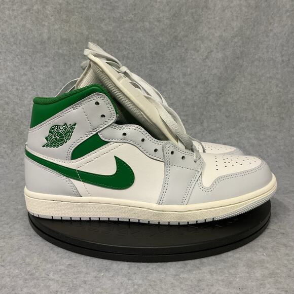 Nike Air Jordan 1 Mid Summit White Pure Platinum Sail Pine sz 8.5 - Picture 1 of 6